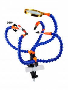 Третья рука для пайки с лупой 4 руки Помощник PM-INP23